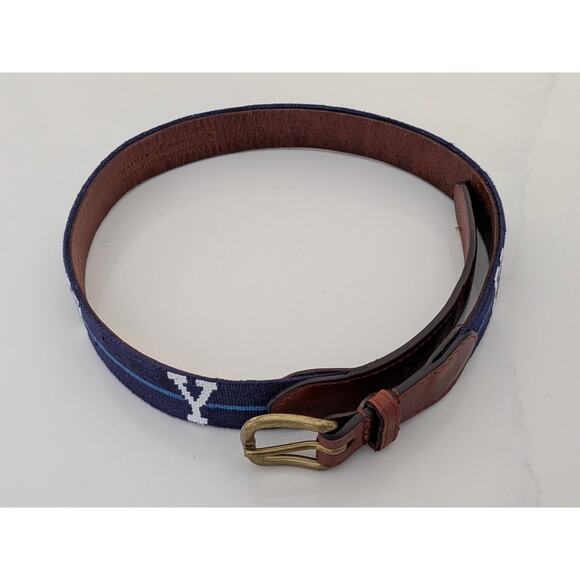 Smathers & Branson Other - Men's Smathers & Branson Needlepoint Yale Belt Blue Size 32 Pre-Owned